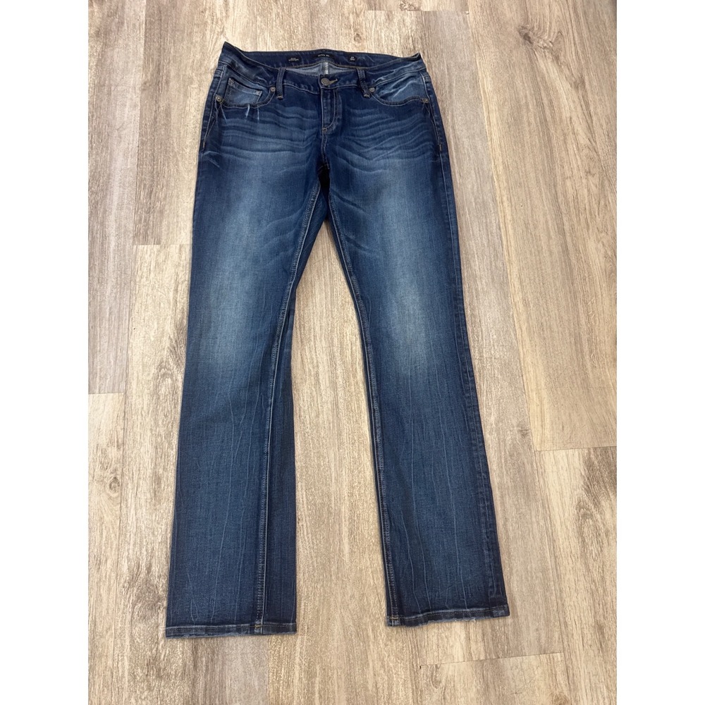 Miss Me Easy Straight Jeans Dark Wash Distressed Size 28 x 31 Womens